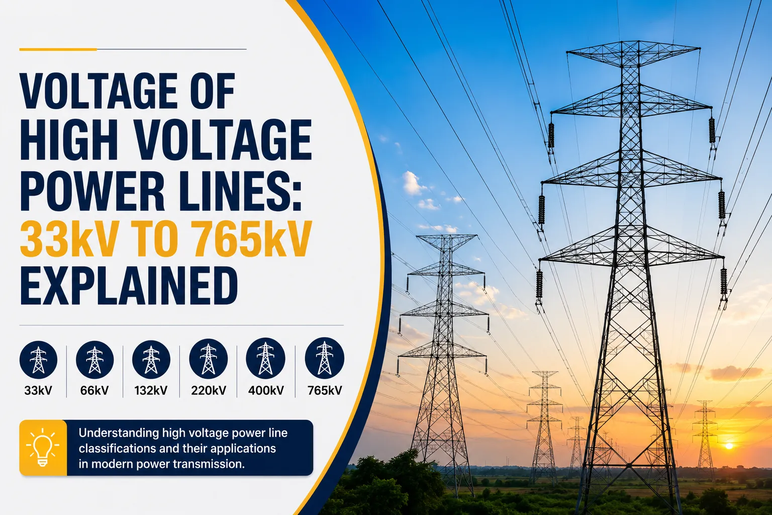 Voltage of High Voltage Power Lines: 33kV to 765kV Explained