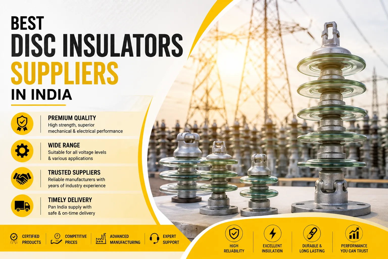 Best Suppliers of Disc Insulators Available in India