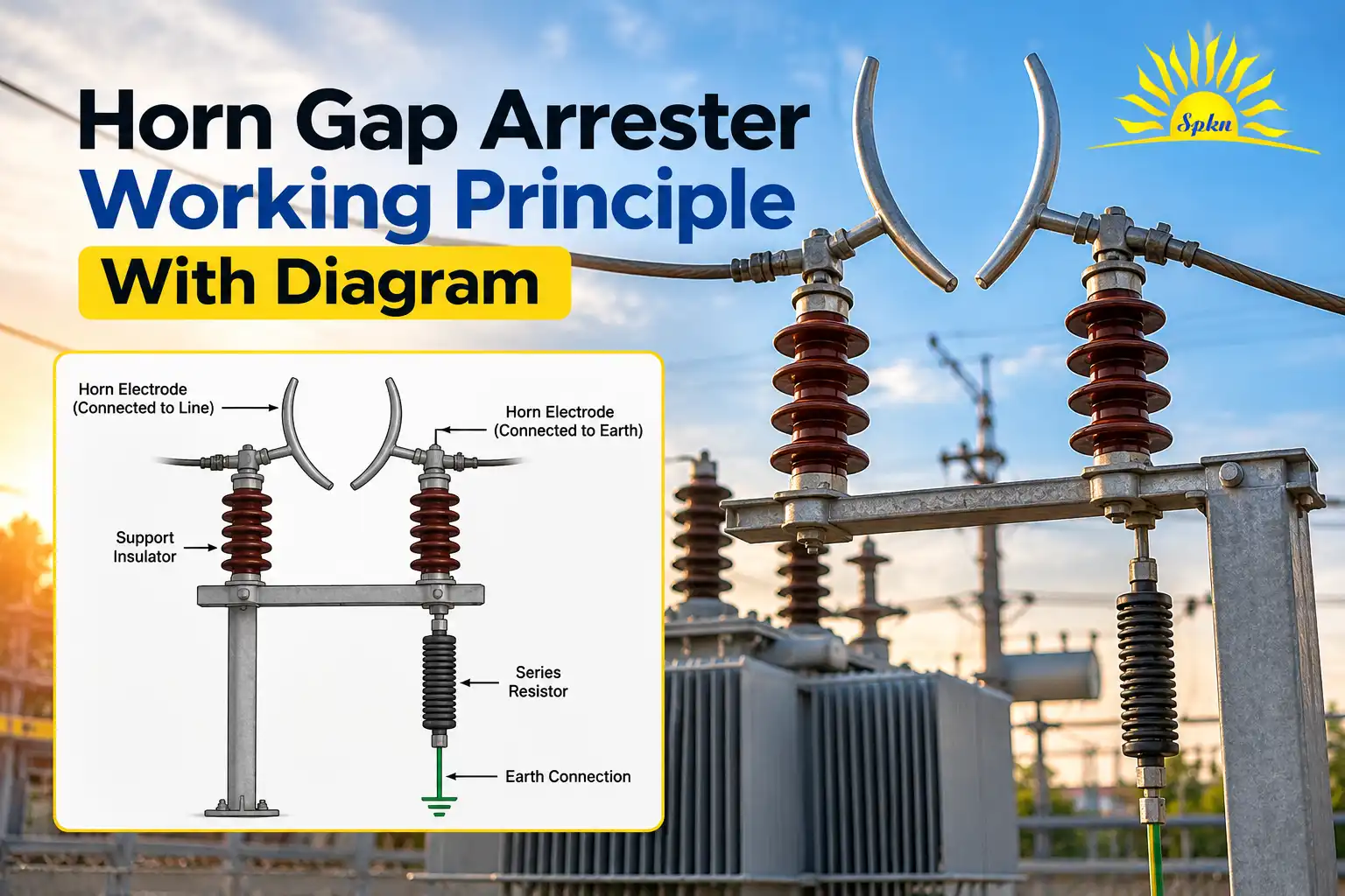 Horn Gap Arrester Working Principle With Diagram